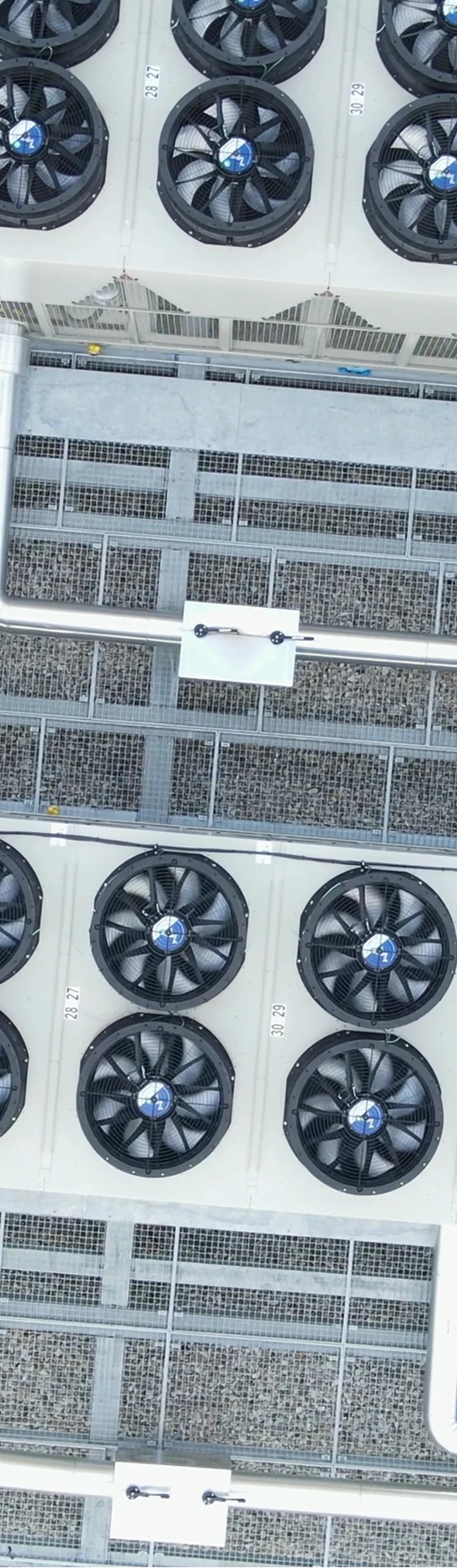 Aerial over-head view of a substation.