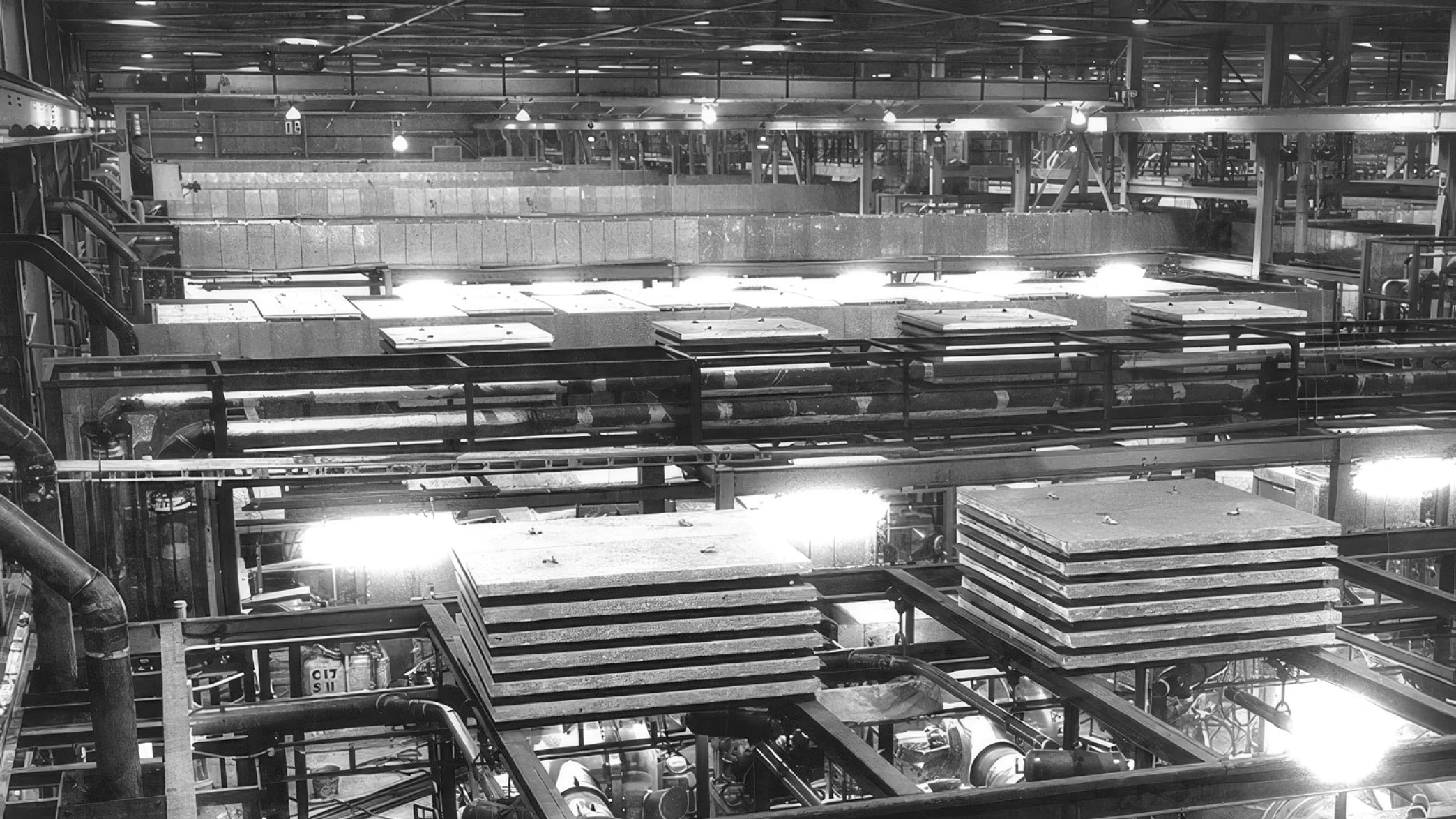 Black and white image of Portsmouth Gaseous Diffusion site under construction in the 1900s.