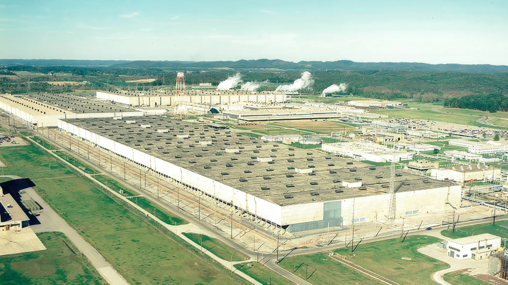 Colored image of the former Portsmouth Gaseous Diffusion plant.